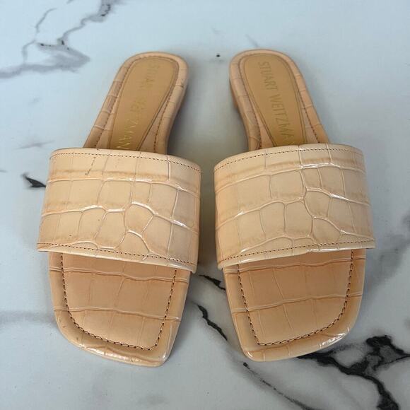 Stuart Weitzman Summer Slide Sandal in Mango Size 7.5 - Picture 3 of 8
